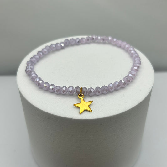 Étoile perles violettes